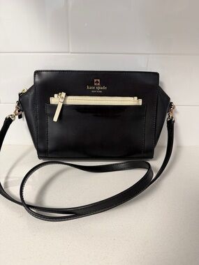 kate spade Black Crossbody Bag with Cream Zip Pocket